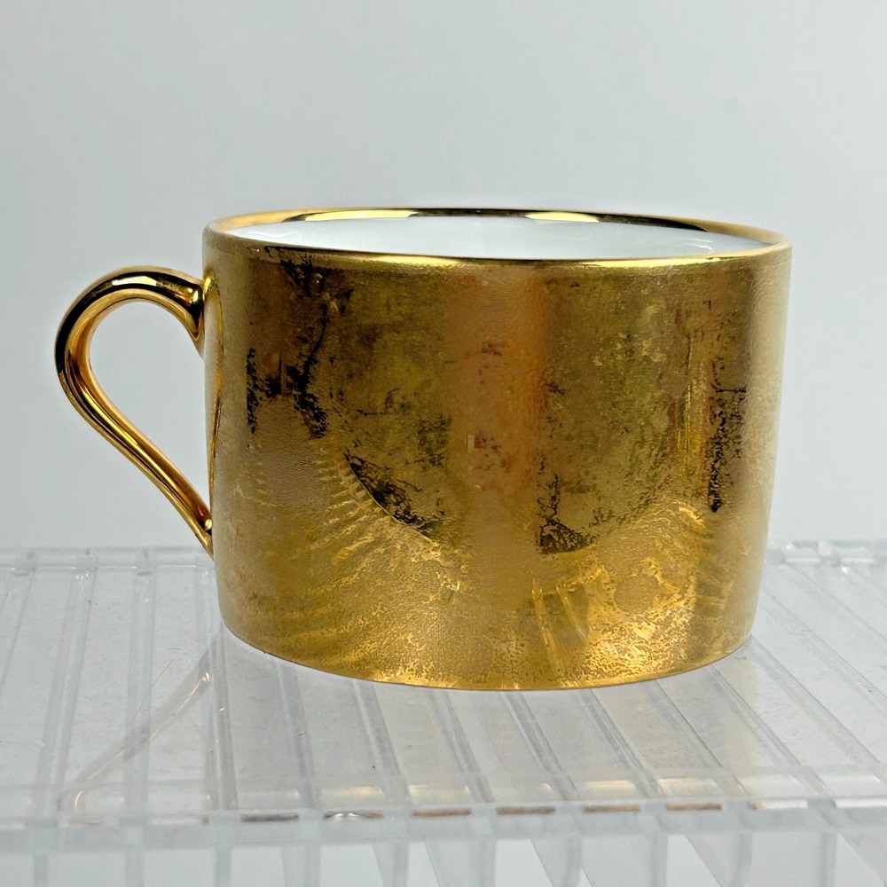 Philippe Deshoulieres Limoges France Carat Gold Porcelain Textured Cup